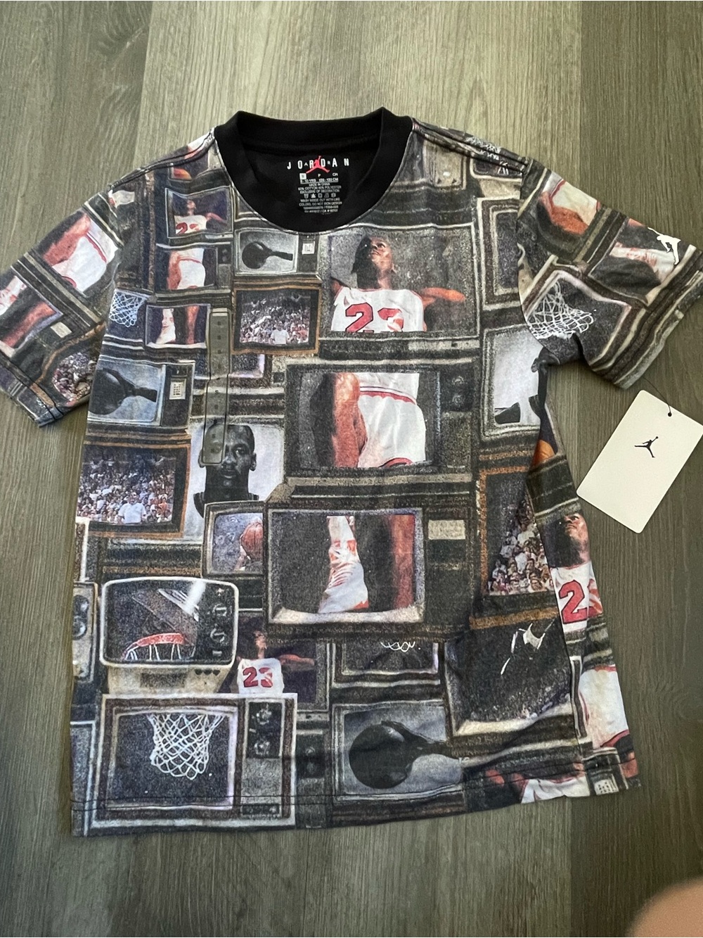 Jordan Short-Sleeve Graphic Tee — Black Multi-Print